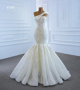 One Shoulder Mermaid Wedding Dress - FashionByTeresa